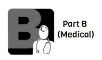 A drawing of a person with stethoscope and letter b.